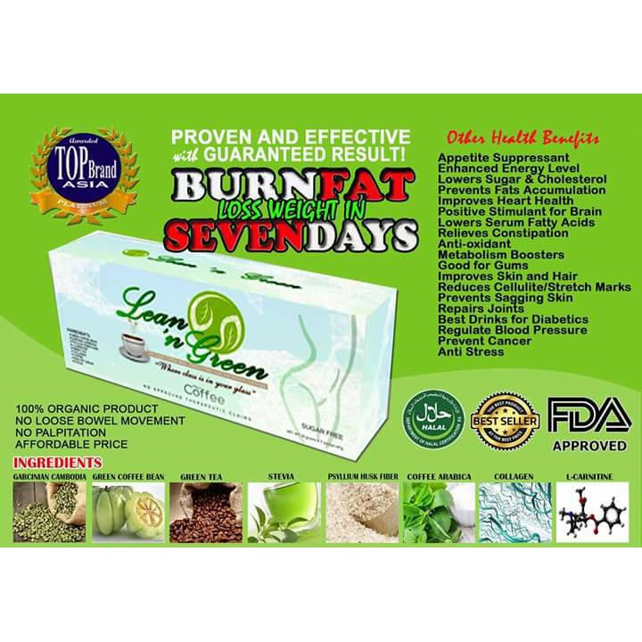 Branded Slimming Coffee of Lean 'n Green Shopee Philippines