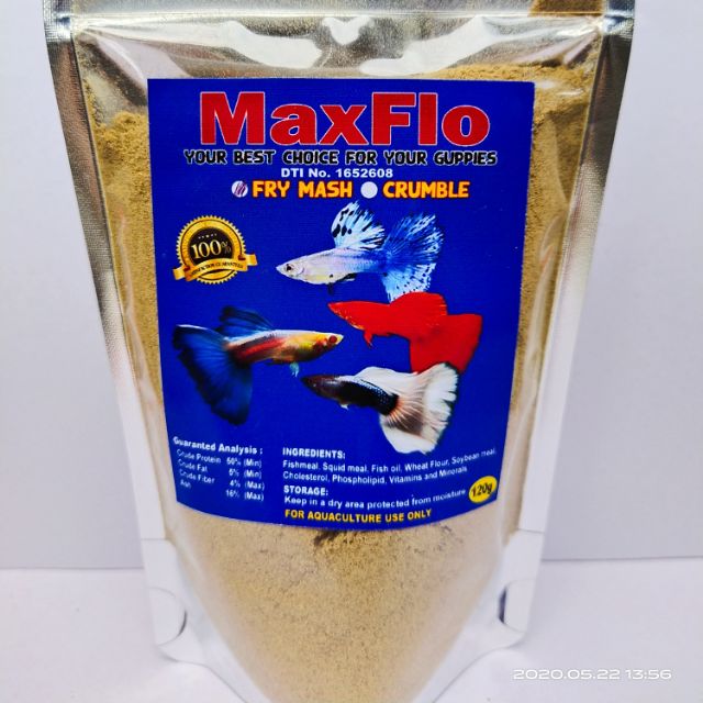 MaxFlo Guppy Fish Feeds Fry Mash and Crumble Shopee Philippines