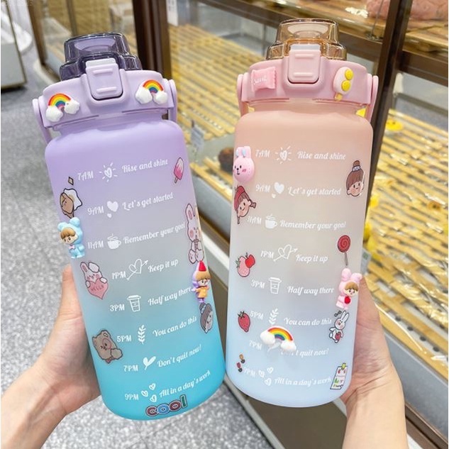 2 liters tumbler No1 2L PASTEL Motivational Water Bottle with Time