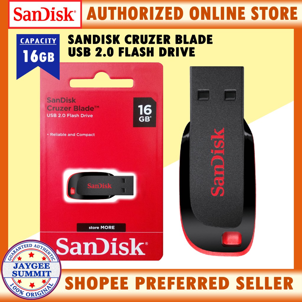SanDisk Cruzer Blade 16GB USB 2.0 Flash Drive(Black) Shopee Philippines