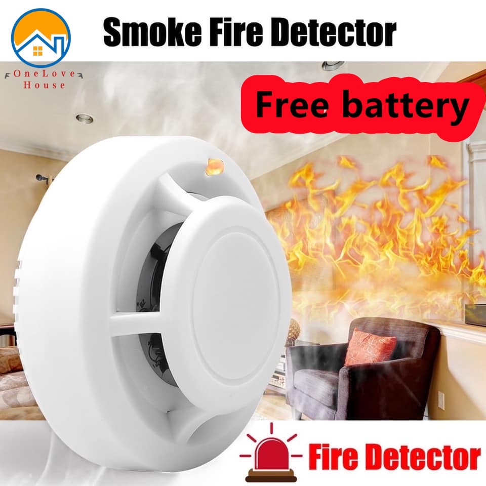 Free Battery Photoelectric Sensitive Sensor Smoke Detector Fire Alarm
