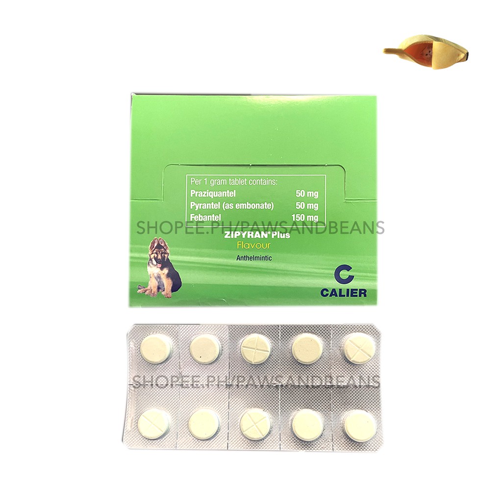 CLEARANCE Calier Zipyran Plus Anthelmintic Dewormer For Dogs SOLD PER 1g TABLET Dog Dewormer