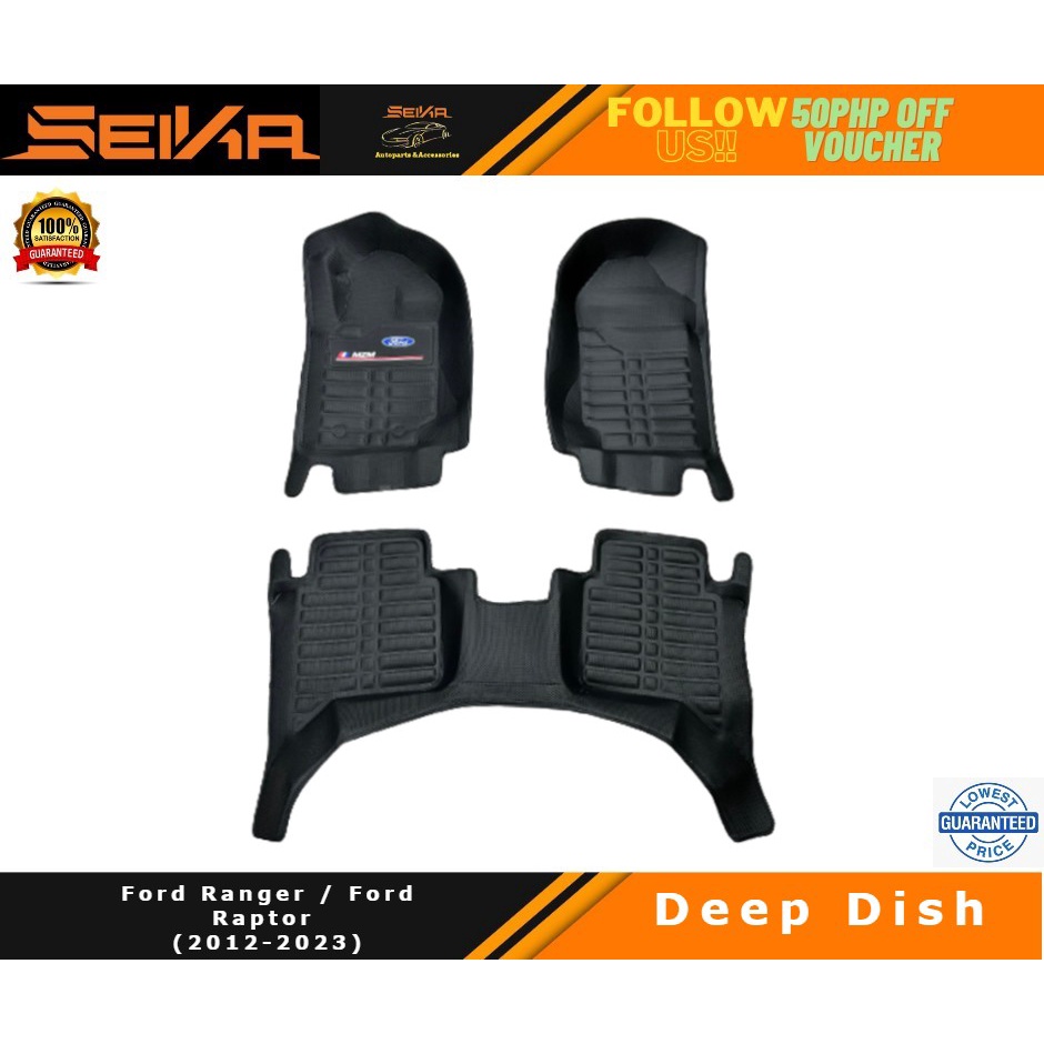 Ford Ranger / Ford Raptor Premium Diamond Deep Dish Matting 20122023