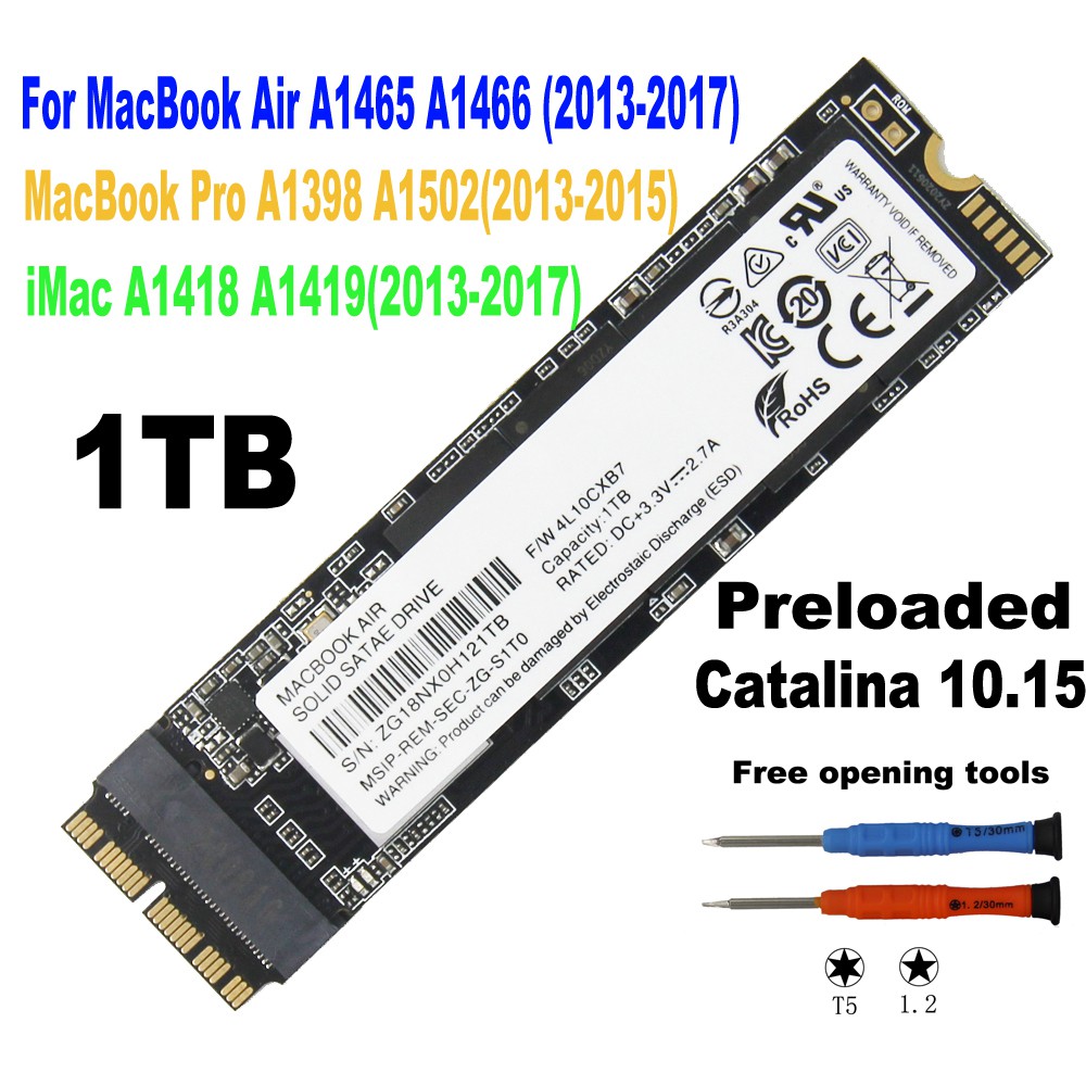 1TB SSD for 2013 2014 2015 MacBook Air A1465 A1466 MacBook Pro A1502