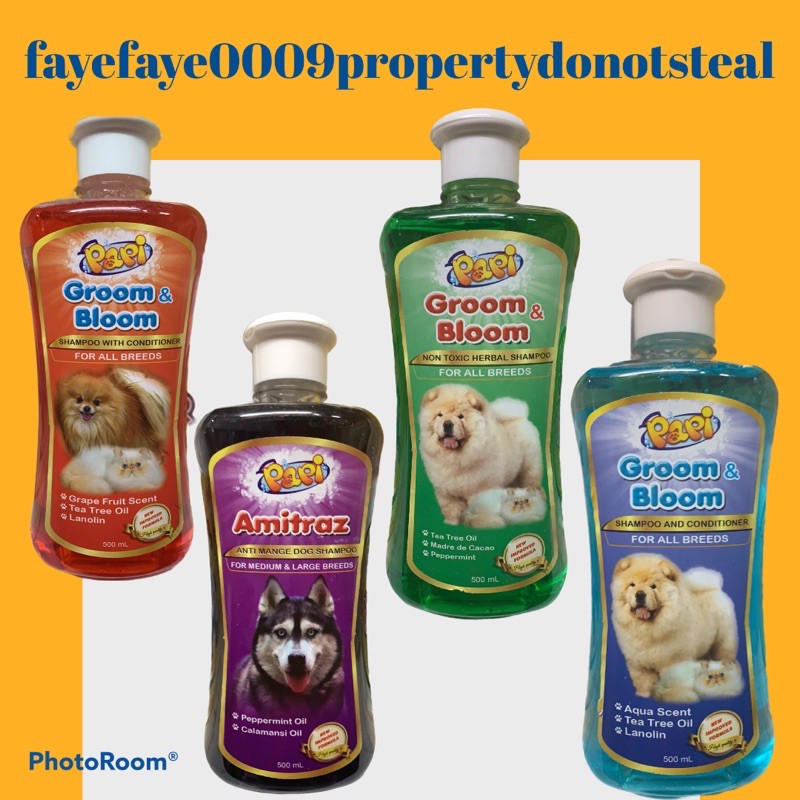 Papi Groom and Bloom Amitraz Shampoo with Conditioner For pets 500ml