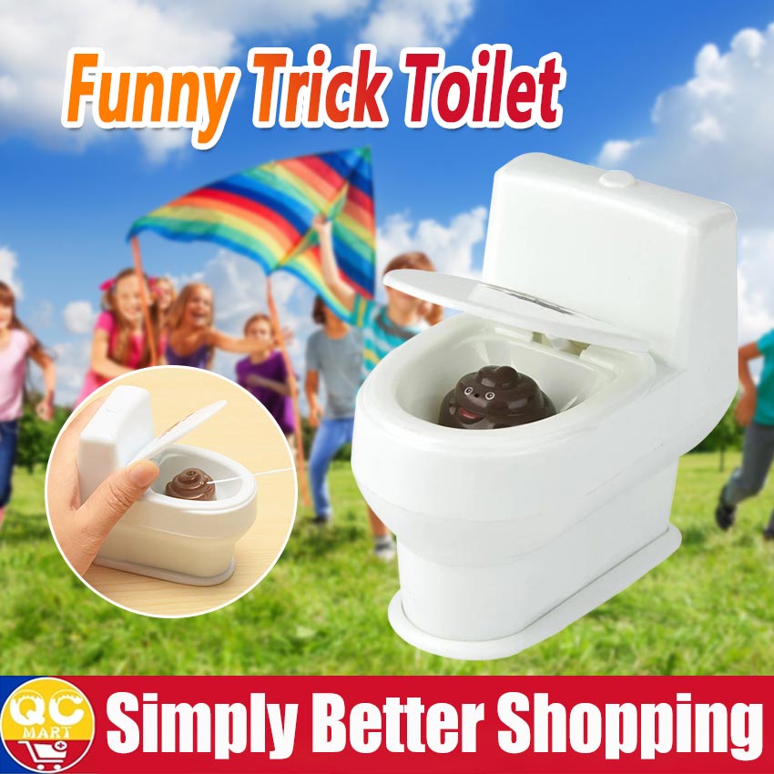 Pretend Play Squirt Toilet Toy Funny Trick Toilet Prop Lifting Seat to