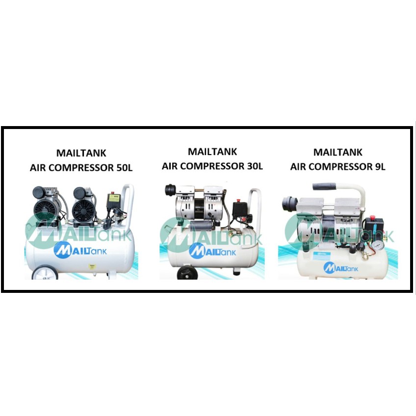 Air Compressor 9L (1HP) / 30L (1HP) / 50L (1.7HP) Mailtank Shopee