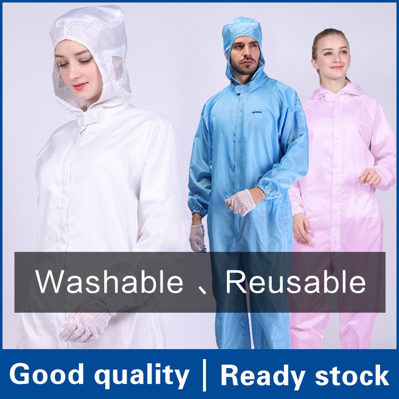 Bunny Suit PPE Suit Washable Anti Static ppe Overall Cleanroom Suit ESD