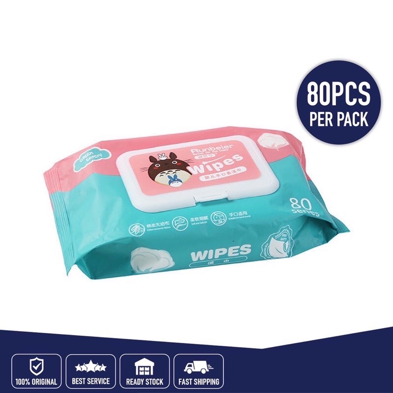 0 alcohol baby wipes 80 pcs per pack Shopee Philippines
