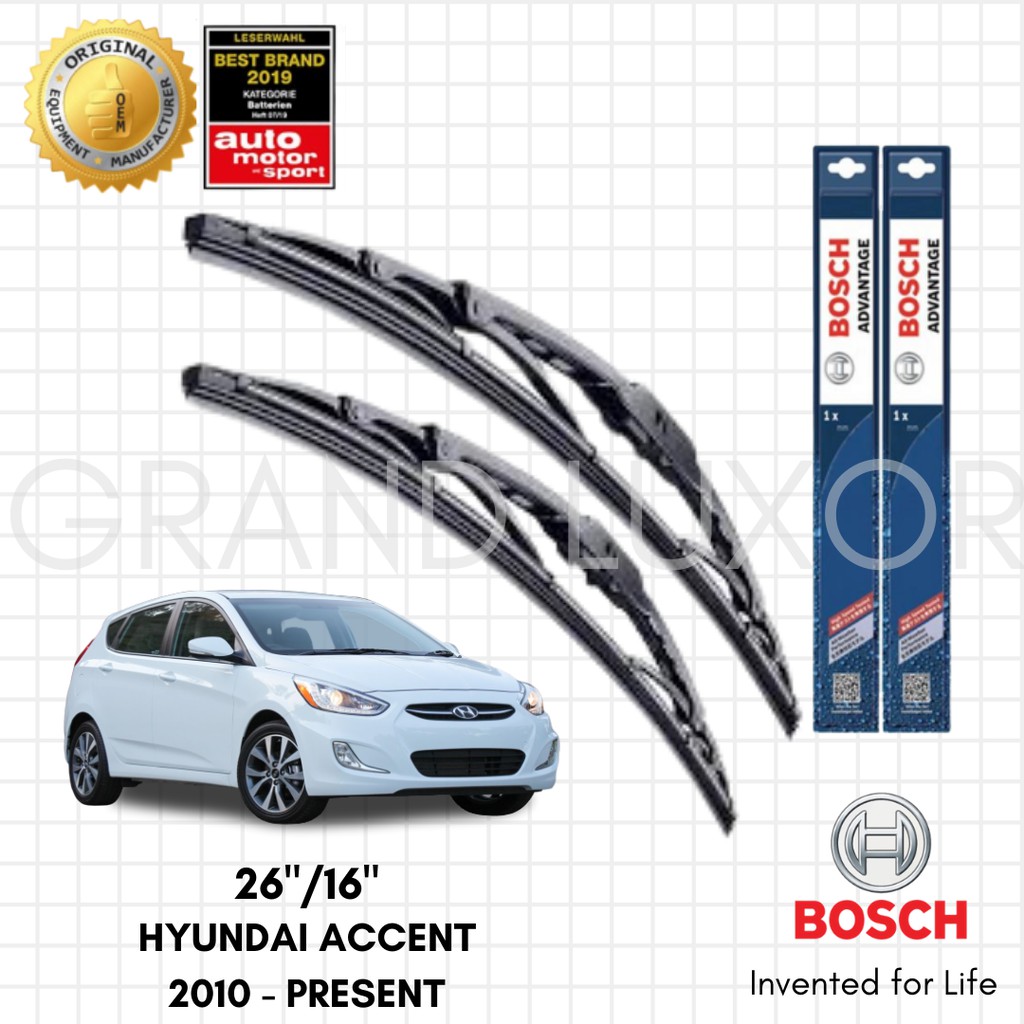 Bosch ADVANTAGE Wiper Blade Set for HYUNDAI ACCENT 2010 PRESENT (26