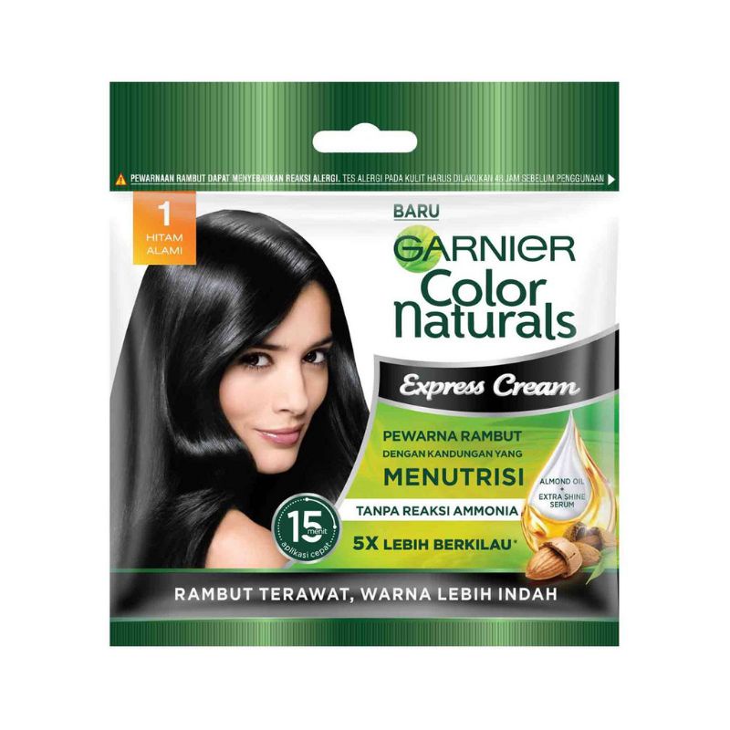 Garnier Color Naturals Express Hair 01 Black (sachet) Shopee
