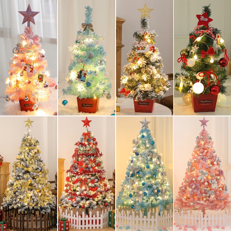 5ft 6ft Christmas Tree Set 2ft 3ft 4ft Flocking Tree PVC Tree Hotel
