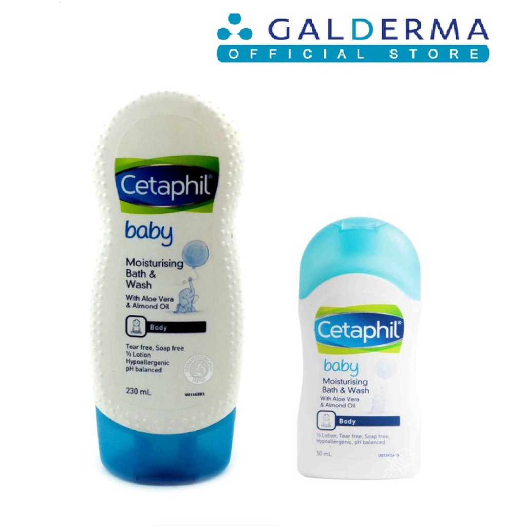 Cetaphil Baby Moisturising Bath & Wash Aloe & Almond 230ml and 50ml