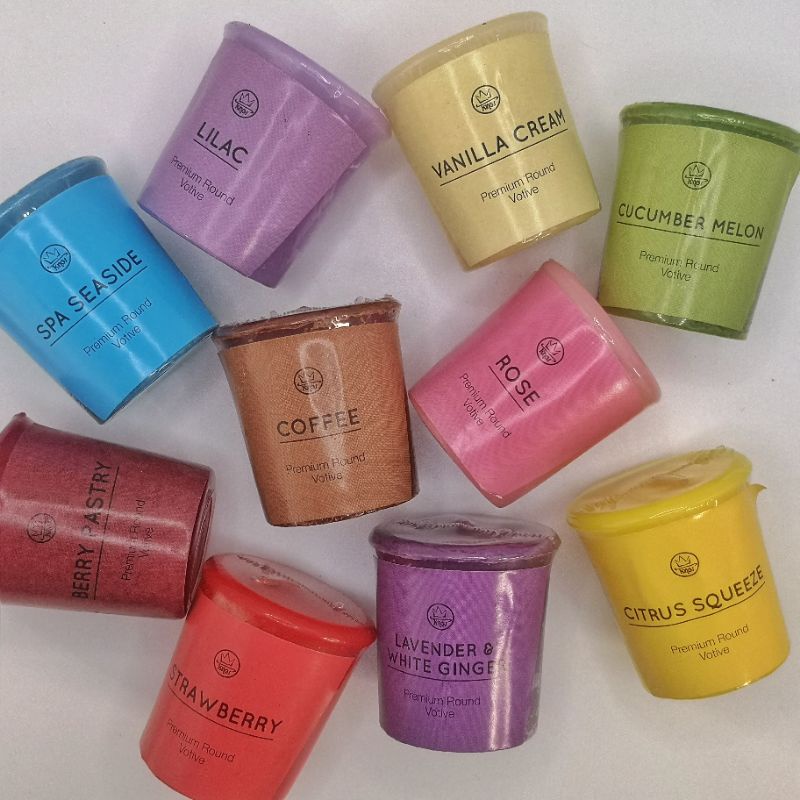 Scented Votive Candle Aromatherapy Gift Set Round Votive Shot Glass