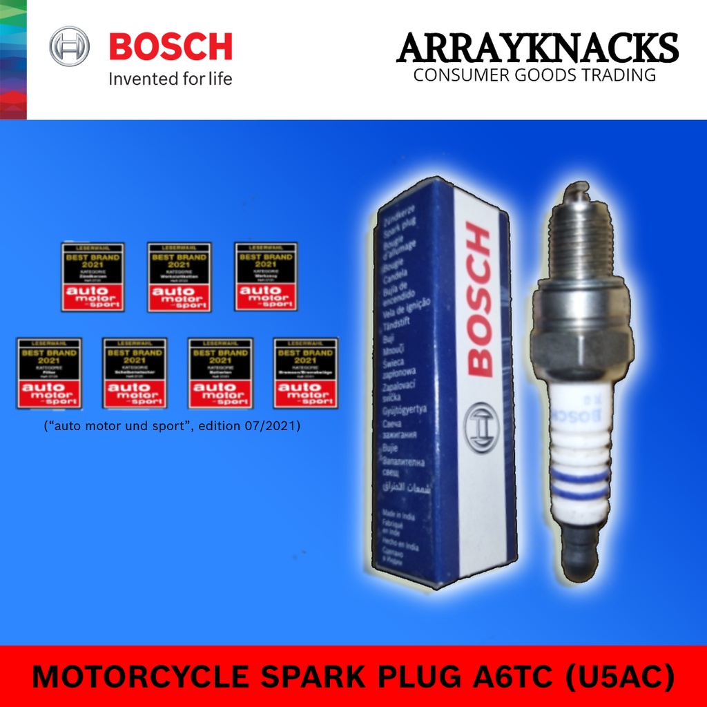 BOSCH SPARK PLUG MOTORCYCLE SPARK PLUG A6TC (U5AC) Shopee Philippines