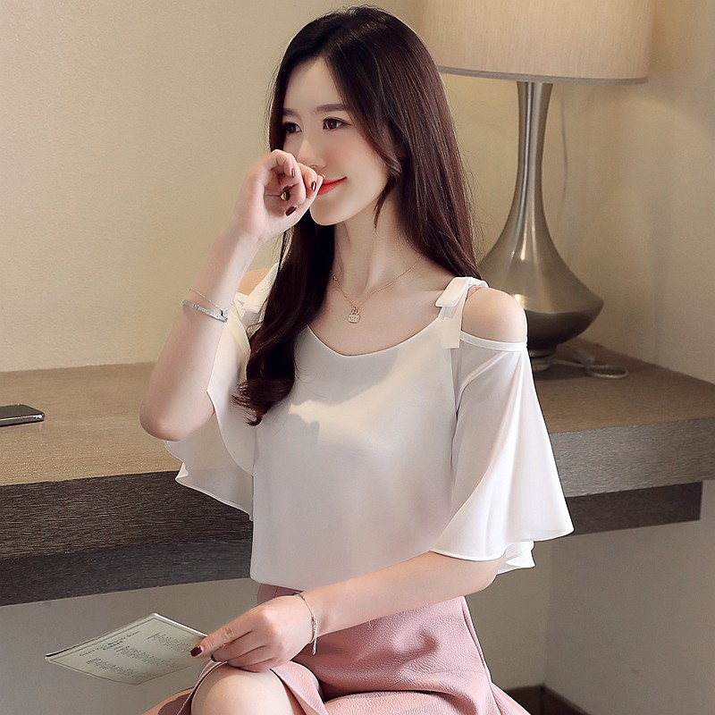 Bestlook Casual Women Summer Blouse Korean Style Short Sleeve Off