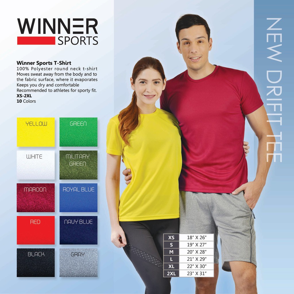 WINNER SPORTS DRIFIT MEN'S TSHIRT Shopee Philippines