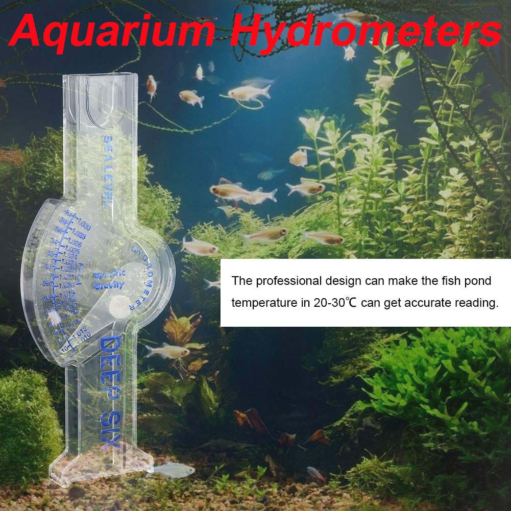 AQUARZOO Aquarium Hydrometers Marine Salinity Meter Saltwater Tester Sea Specific Gravity Test