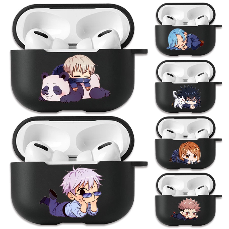Cute Jujutsu Kaisen Figure Black Silicone Case for Airpods Pro 3 2 1