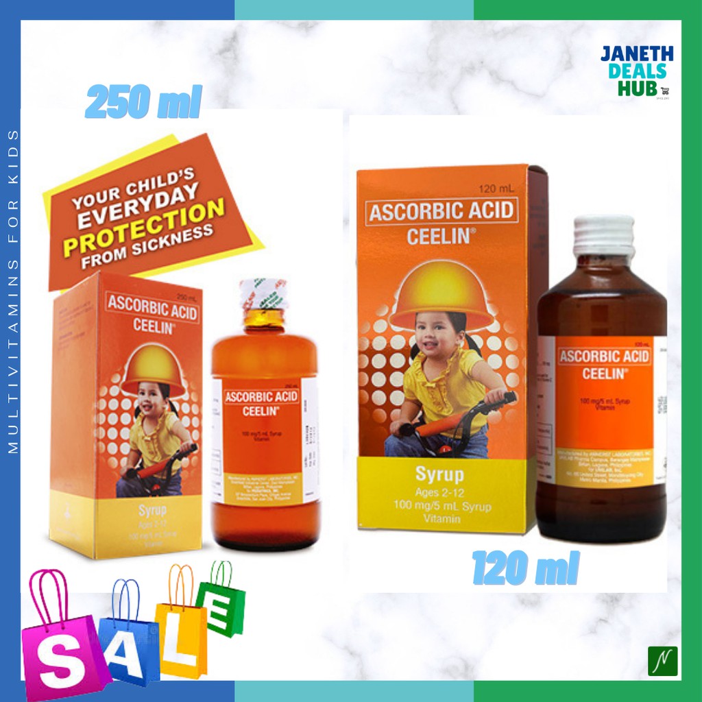 CEELIN Ascorbic Acid Vitamin C Syrup for Kids (250mL and 120mL) Shopee Philippines