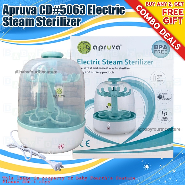 COD Apruva Manual / Electric Steam Sterilizer Bottle for Baby Shopee