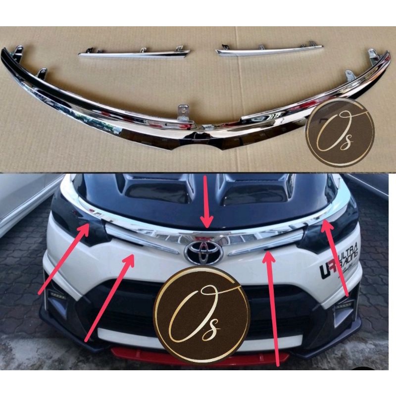 Toyota Vios 2014 NCP150 Front Bumper Grile Grille Garnish Chrome GRILL