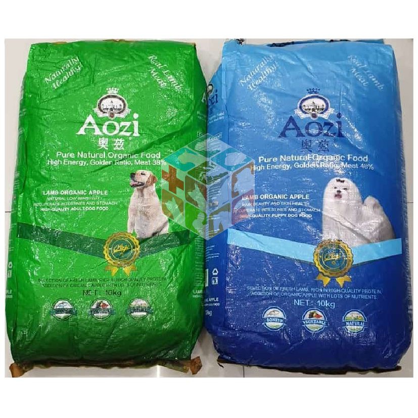 Aozi Lamb Apple Organic Dog Food PUPPY / ADULT 10kg ORIG PACK Dry Big