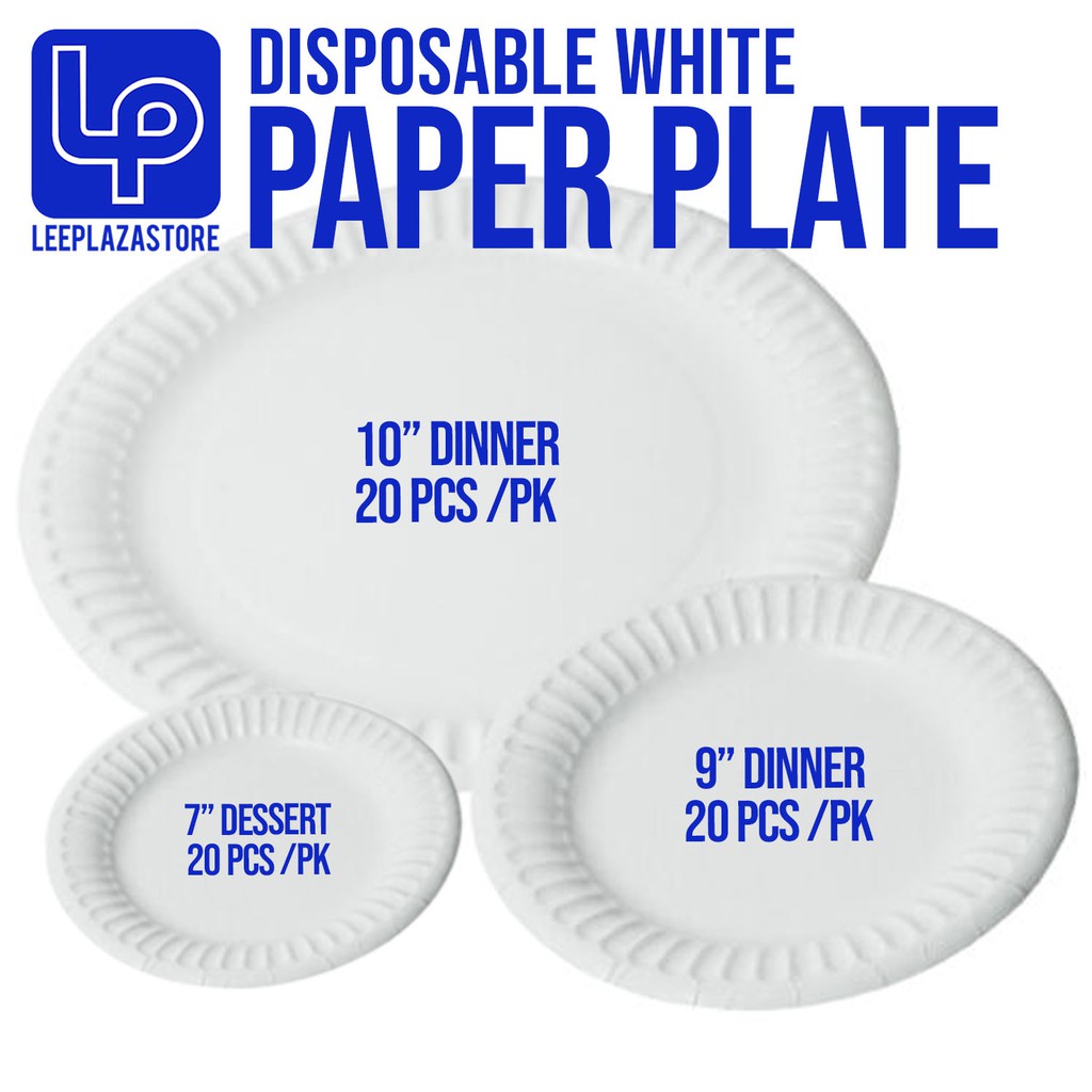 20pcs Disposable White Paper Plates Shopee Philippines