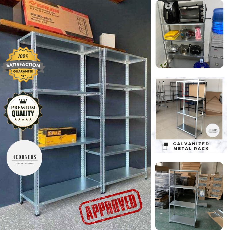 Galvanized Shelves 4 Layers and 5 Layers Adjustable Storage Rack Shopee Philippines