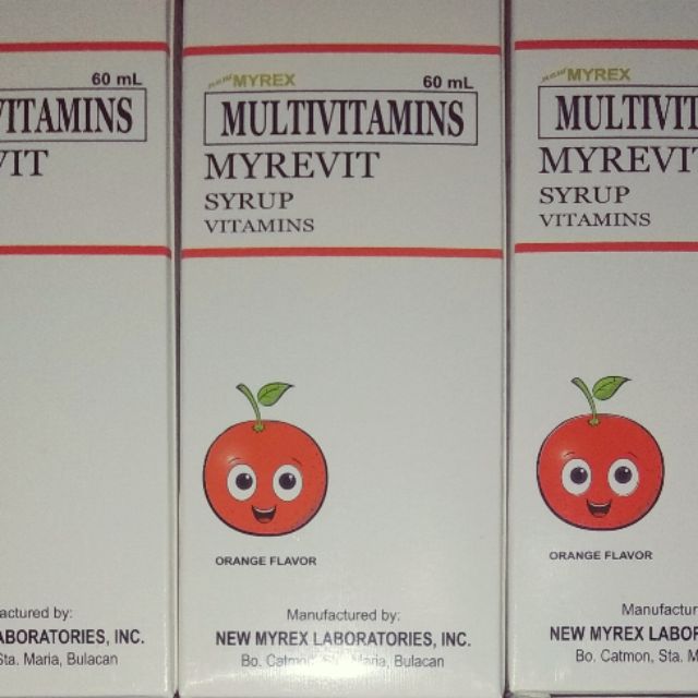 60ML and 120ML Multivitamins MYREVIT Expiration Date May 31, 2024