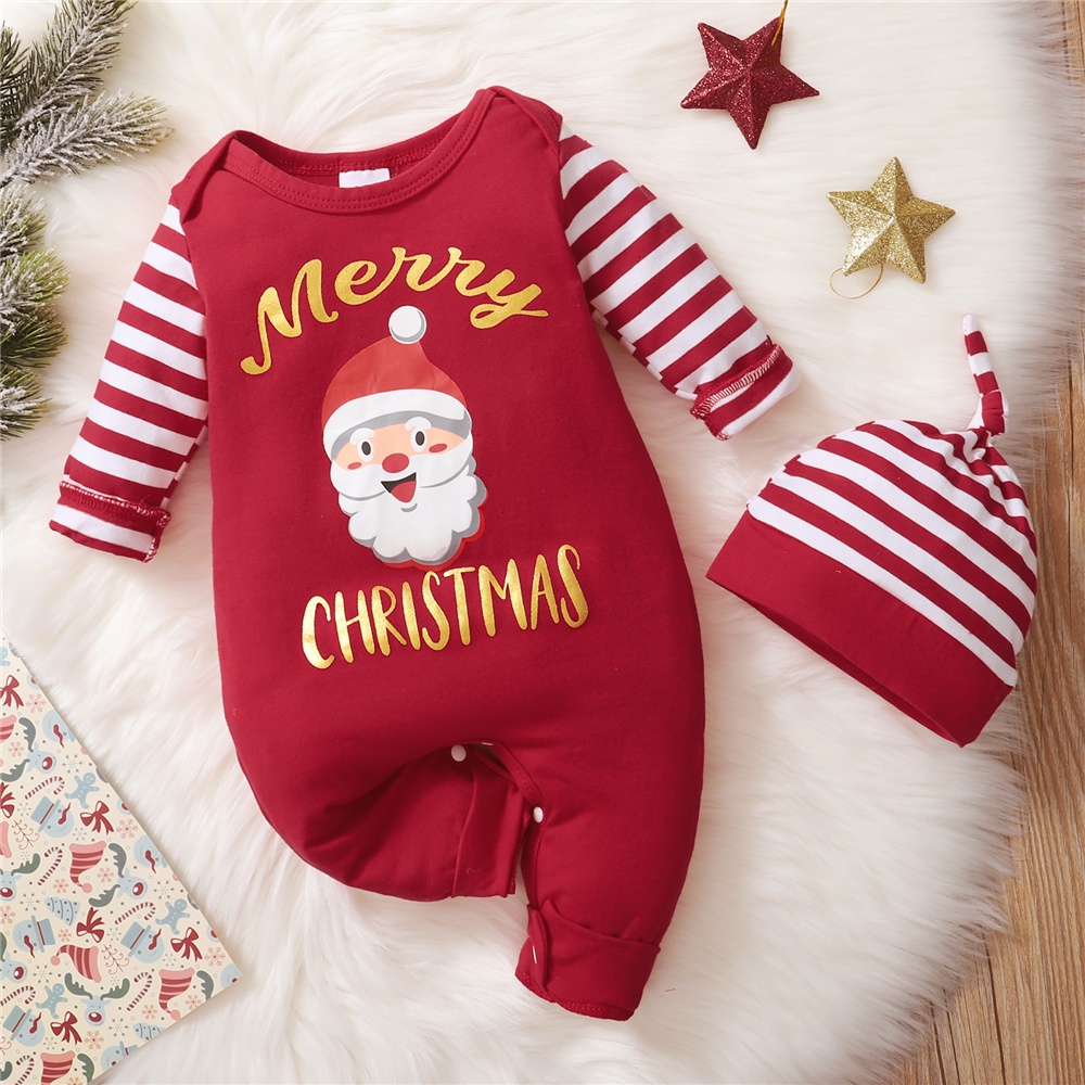 Mikrdoo 01 Year Newborn Baby Boy XMAS 2PCS Costumes Set/ Santa Claus