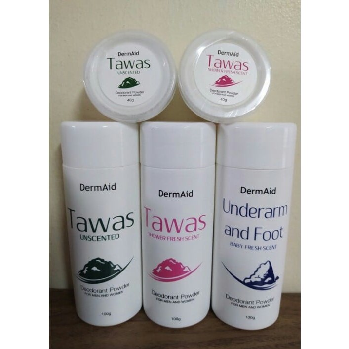 DermAid Tawas Deodorant Powder For MEN & WOMEN (40g/100g Shopee
