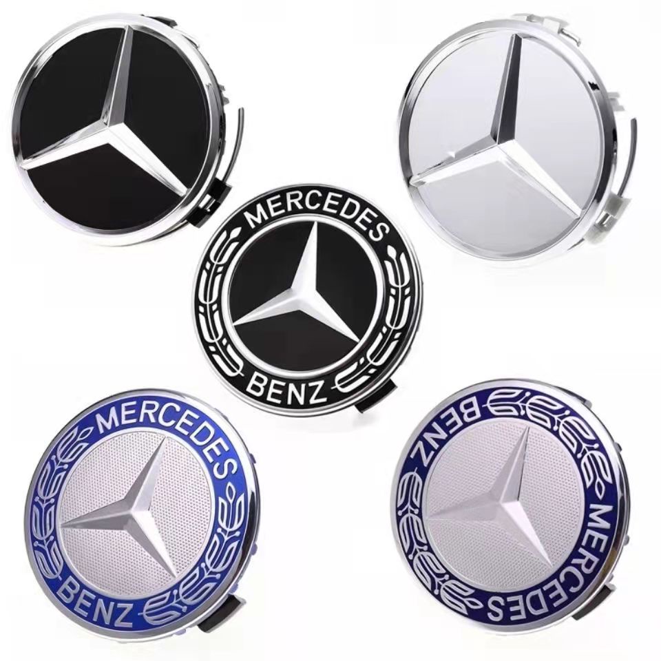 4pcs Wheel Emblem Hub Center Caps 75mm For MercedesBenz W202 W203 W204