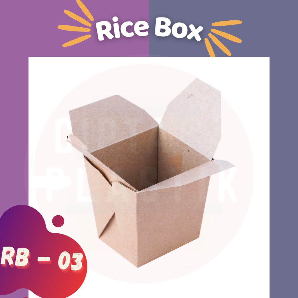 Paper Rice Box Food Pail Kraft Extra Large Thick Food Packaging
