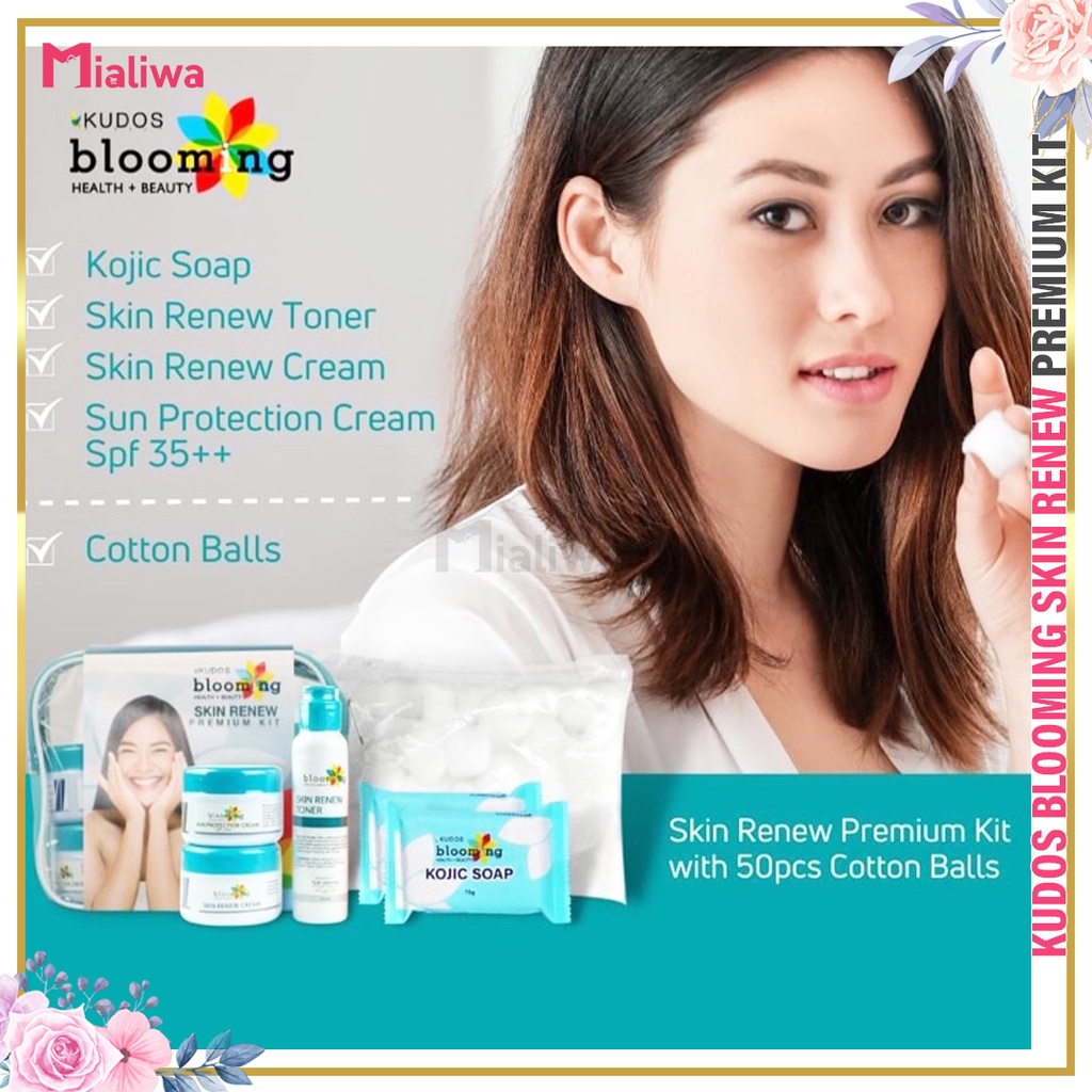 Kudos Blooming Skin Renew Premium Kit Pampaputi Cotton Balls Sunblock