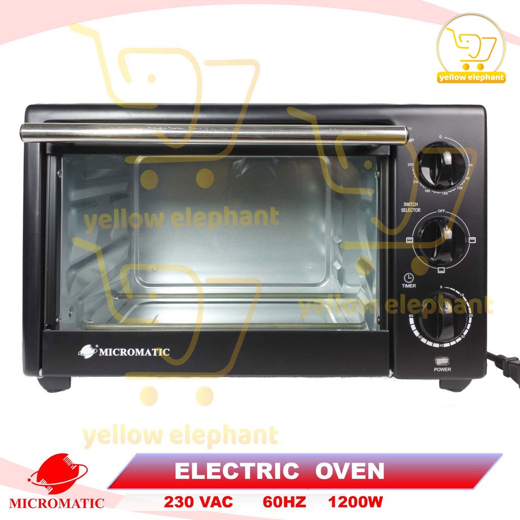 Micromatic Electric Oven 19 Liters 1200W Counter Top Oven Yellow