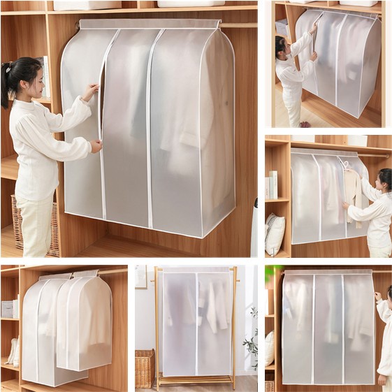 Wardrobe Clothes Storage Organizer PEVA Transparent Dust Cover Bag