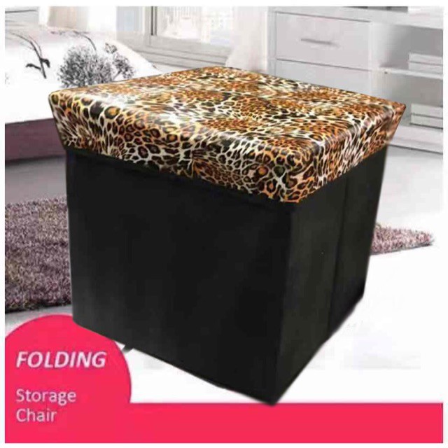Square Folding Storage Chair Box Leather Storage Chair Shopee Philippines