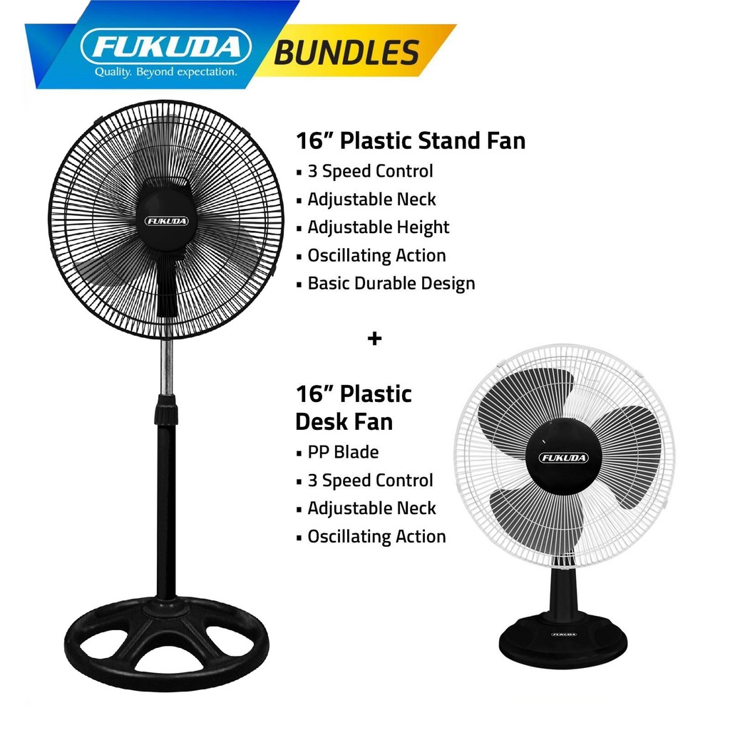 Fukuda Stand Fan SF164RB 16" Stand Fan with Free 16" Desk Fan Shopee