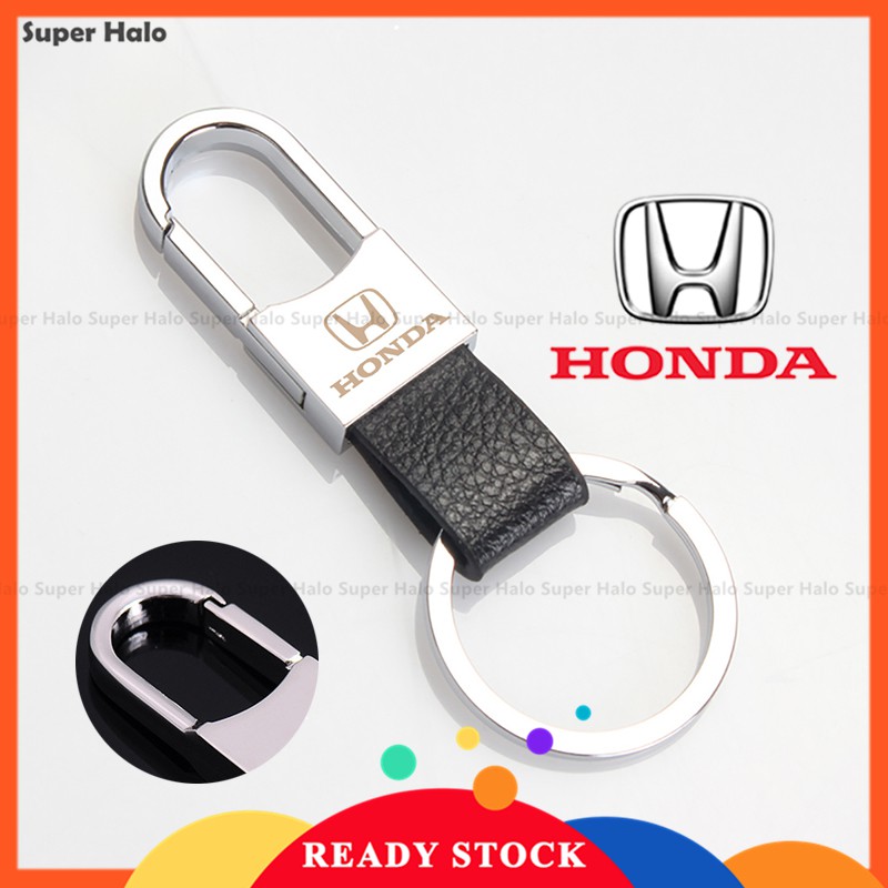 Honda New Car Logo Keychain Leather Strap Keyring Keychain Key Chain