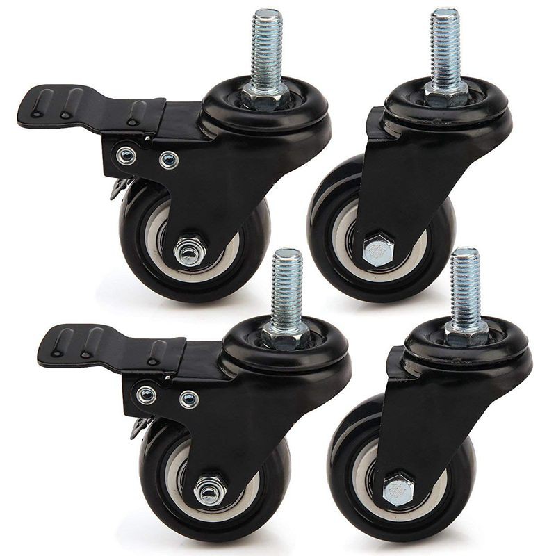4 x Heavy Duty 50mm PU Swivel Castor Wheels Trolley Furniture Caster