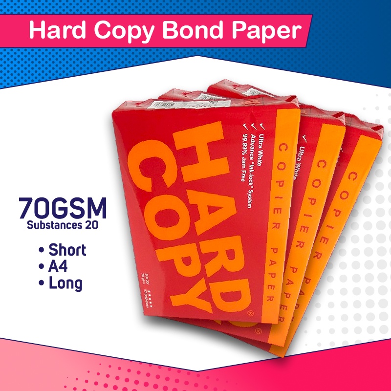 Hard Copy Bond Paper Copy One Bond Paper 70gsm Short A4 Long (500