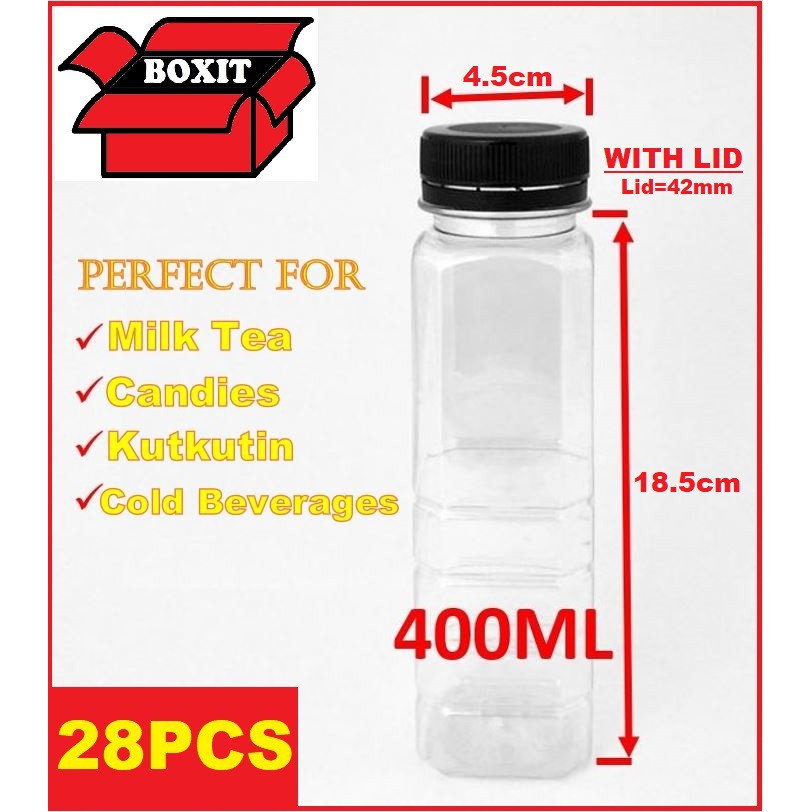 400ML Kutkutin Plastic PET Bottle / Milk Tea Bottle / Otso Bottle