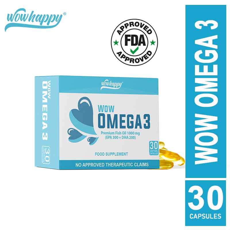 Wow Omega3 Fish oil 1000 mg Triple Strength Capsules for healthy Heart