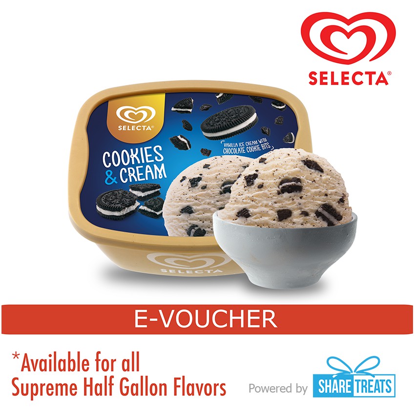 Selecta Supreme Half Gallon Ice Cream (1.4L or 1.3L) SMS eVoucher