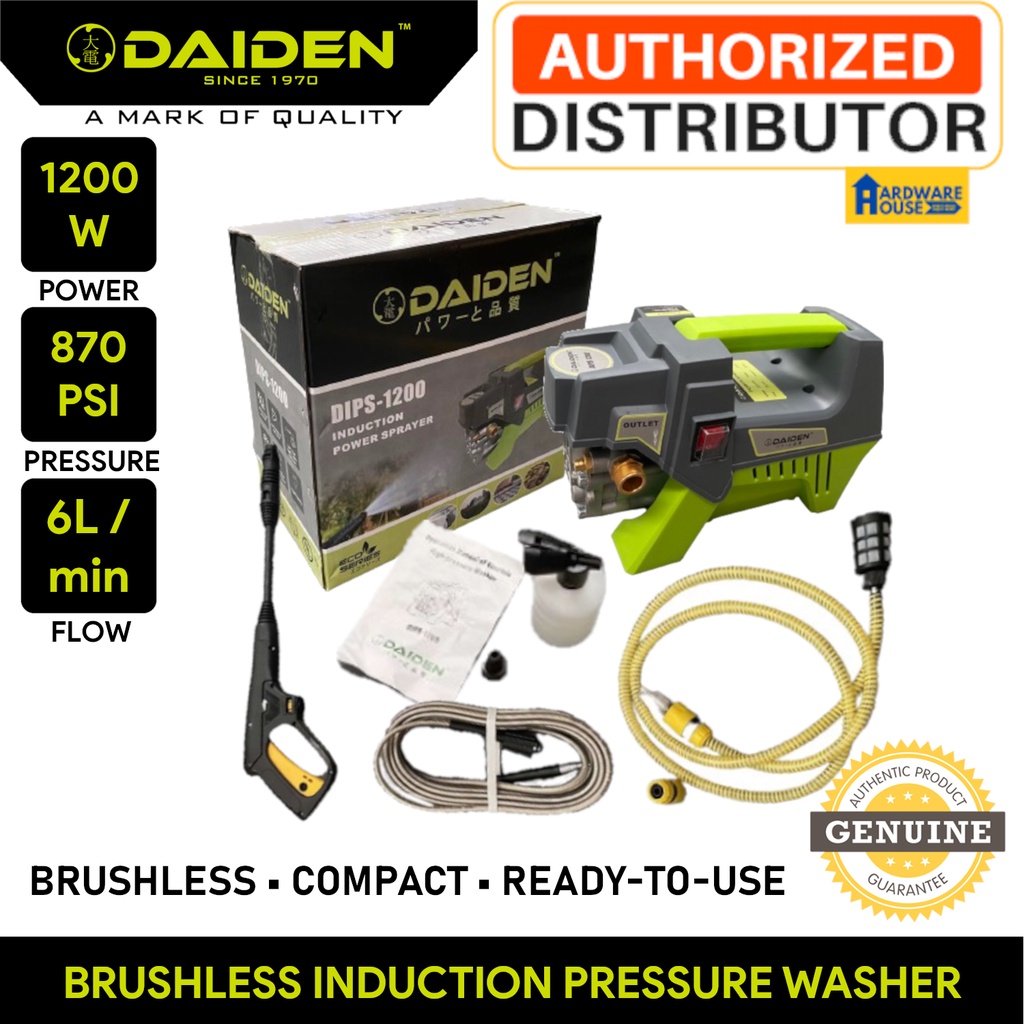 ORIGINAL DAIDEN Brushless Portable Pressure Washer Induction Motor
