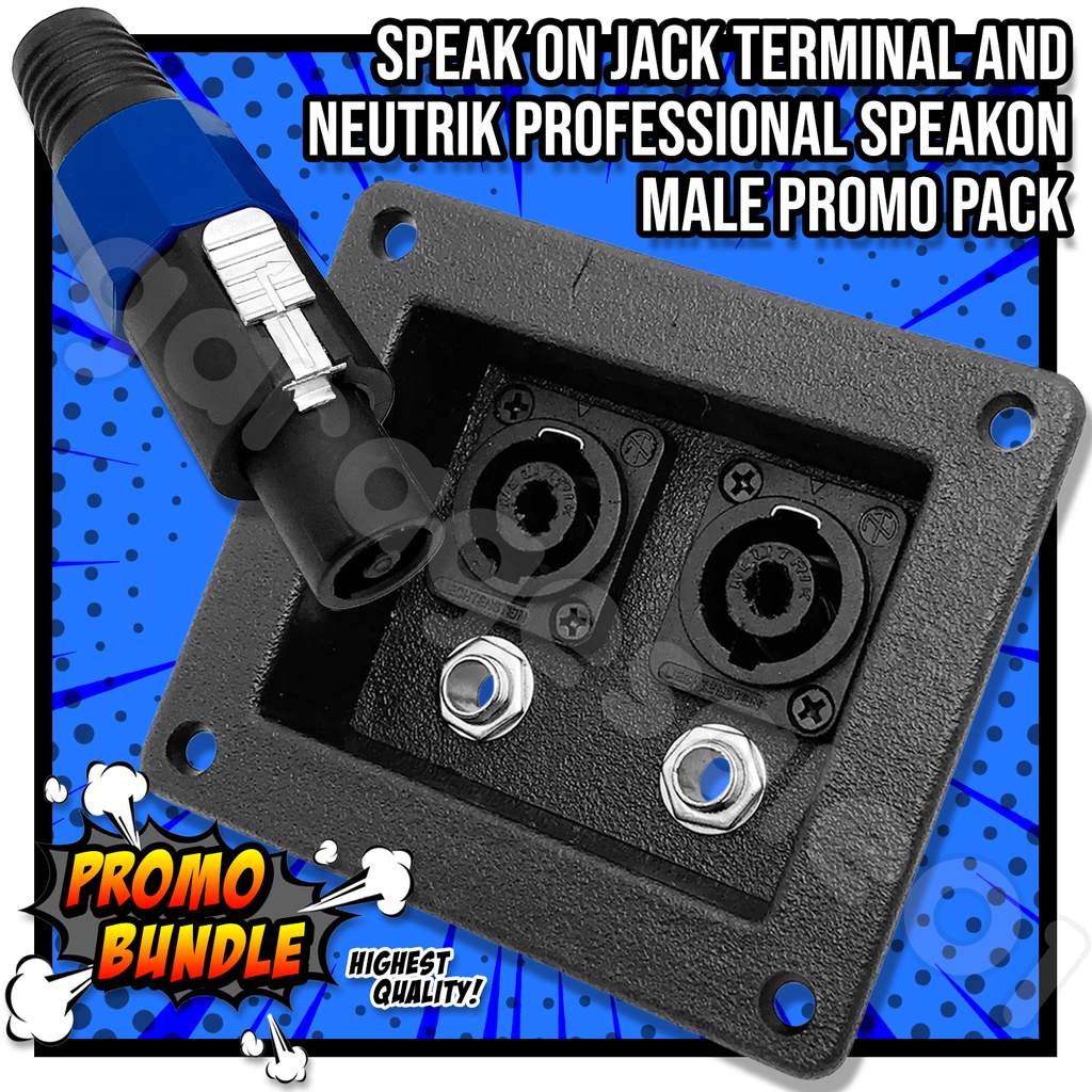 2 Speakon Jack Terminal Speaker Box Back Plate With SpeakOn Plug 4 Pin Male SET Shopee
