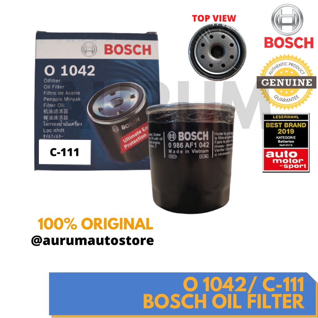 Bosch Oil Filter C-111 Toyota Revo/ Fortuner/ Rav4/ Hiace/ Hilux