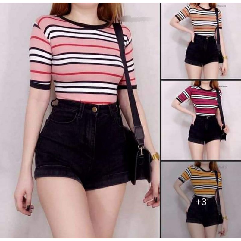 RJ Ringer Stripes Tops 5D's Online Boutique the