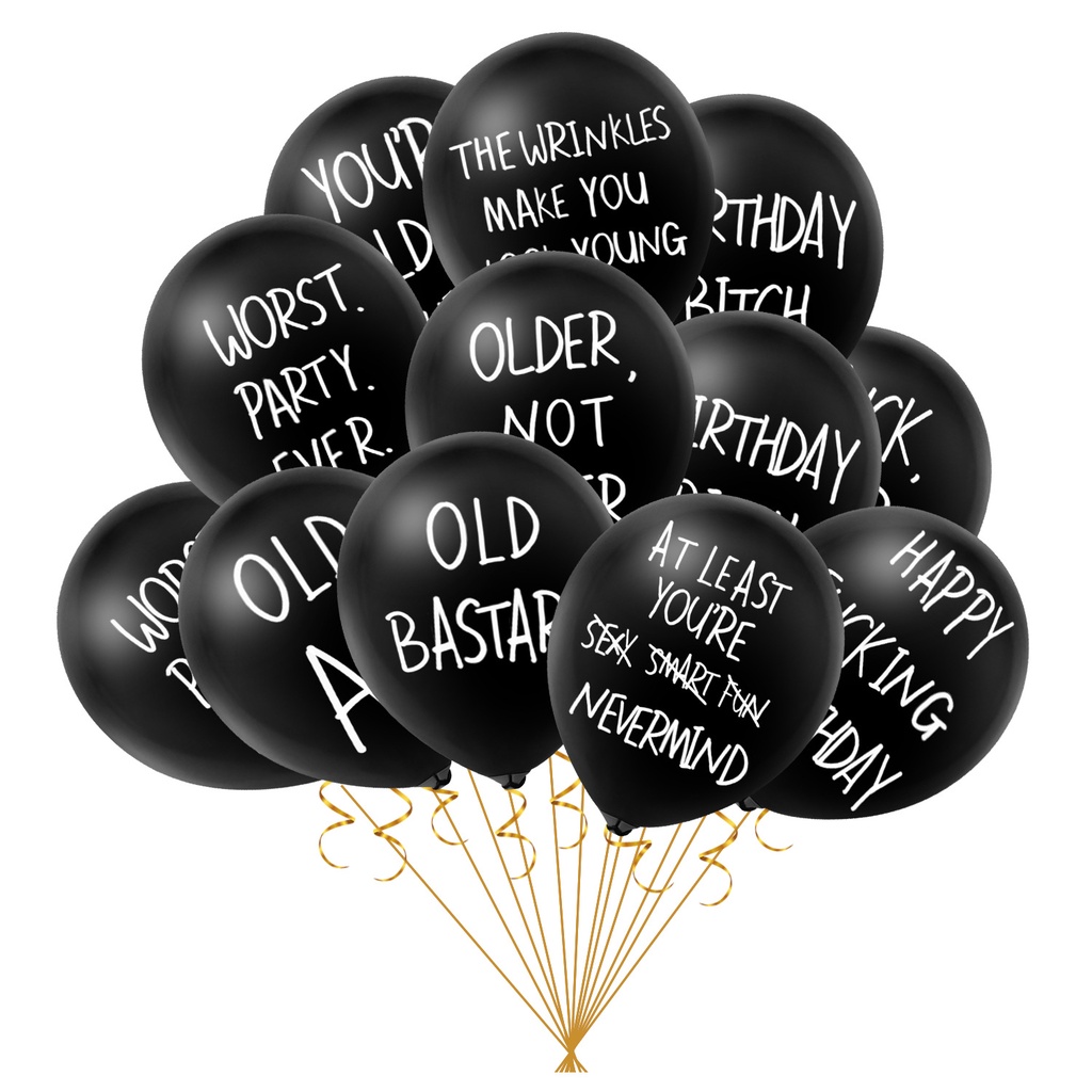 10pcs Abusive Balloons Black Funny Abusive Birthday Party Balloons Cute